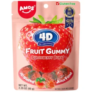 AMOS 4D GUMMY JUICY BURST STRAWBERRY FRUIT 65g