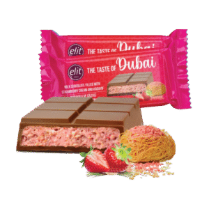 Elit Dubai Milk Chocolate with Strawberry Cream  90g