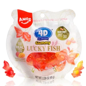 Amos 4D Gummy Lucky Fish - Peach & Mango 60g